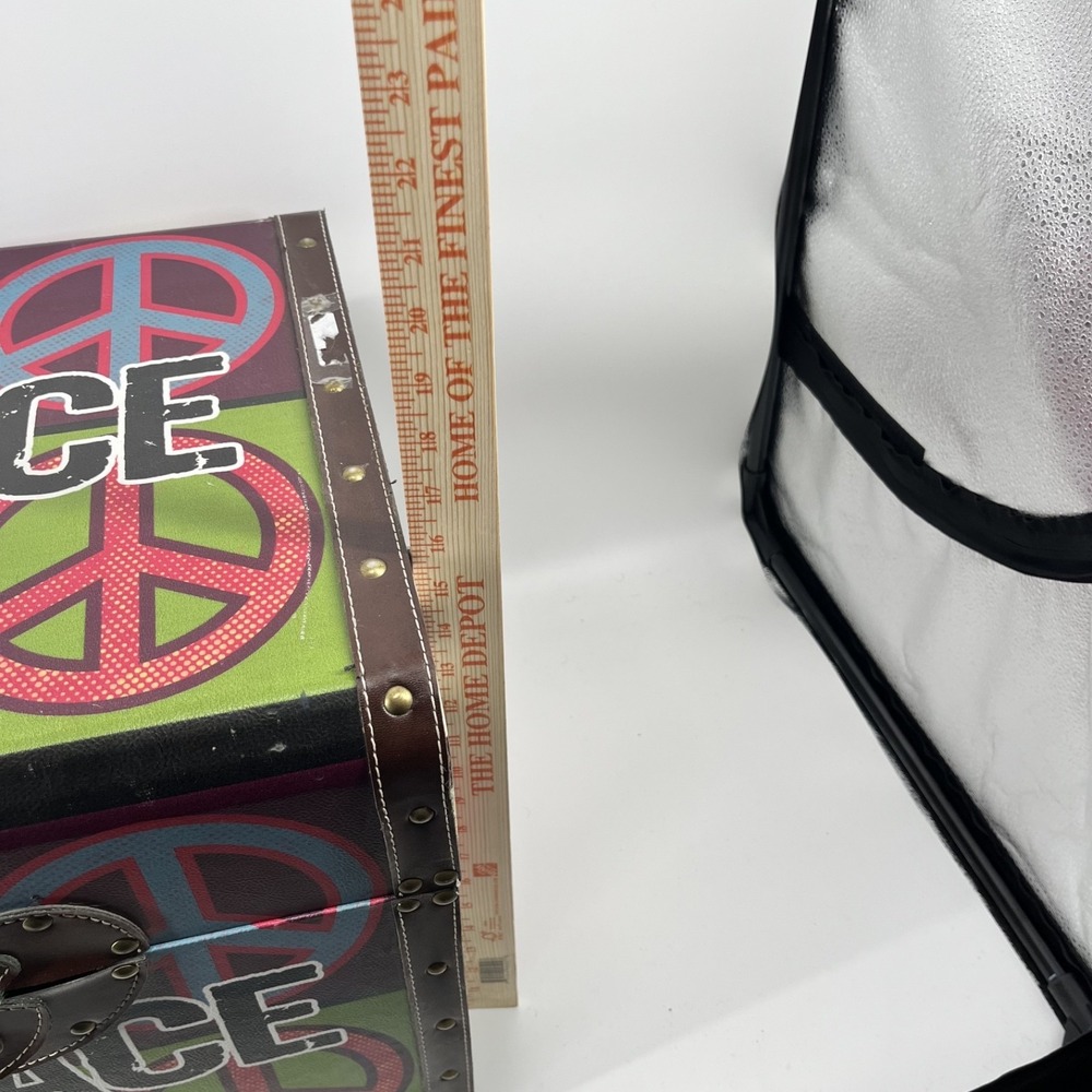 Vintage Peace Colorful Storage Box 16"x16"x16" - Picture 8 of 9